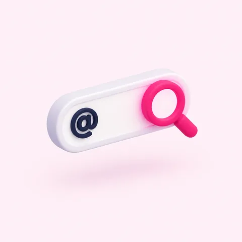 Icono de una barra de búsqueda con una cuenta de Instagram