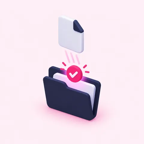 Icono de un fichero soltándose en una carpeta